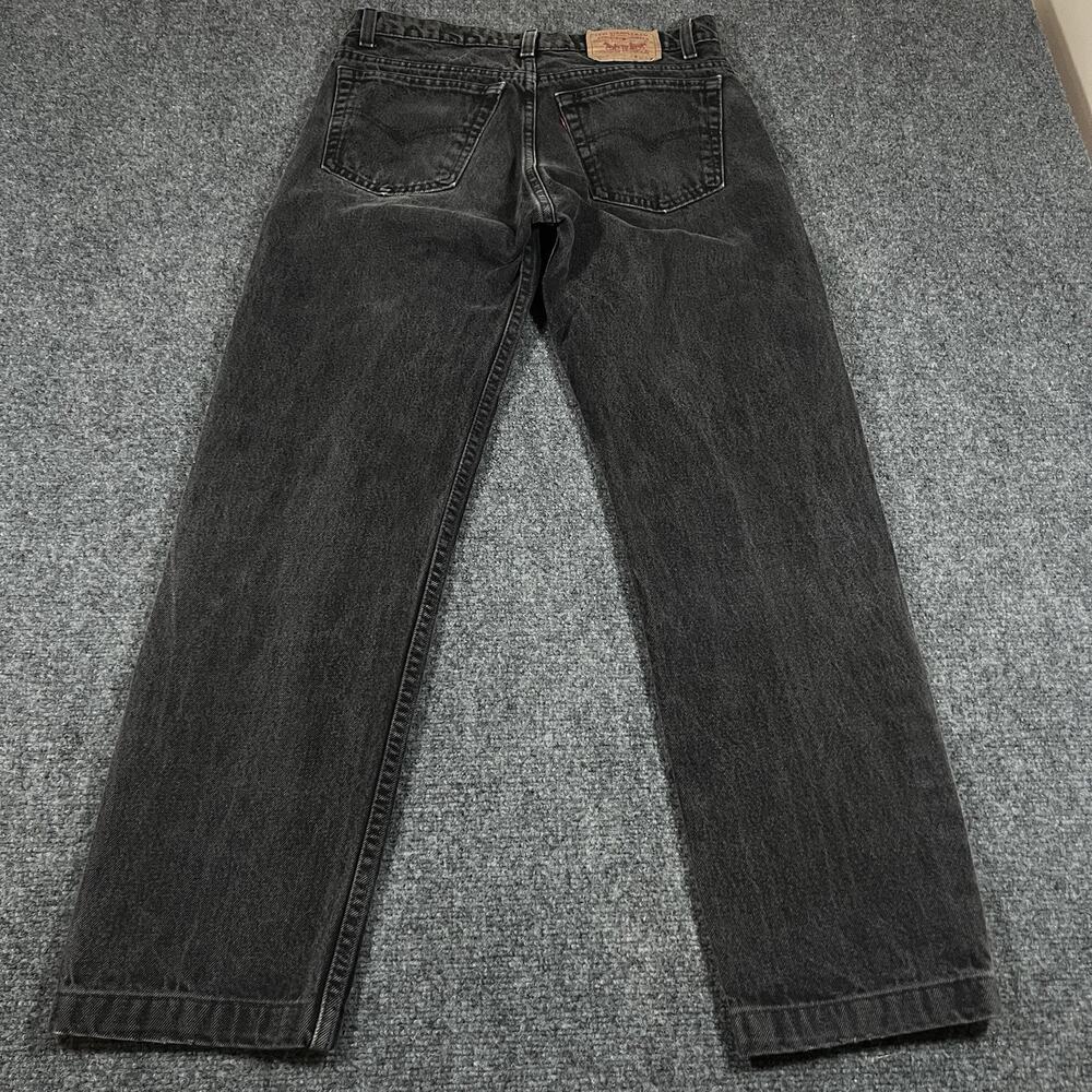 Vintage Levis 505 Jeans Mens 34x34 (32x29) Black Regular Fit Denim Made in USA